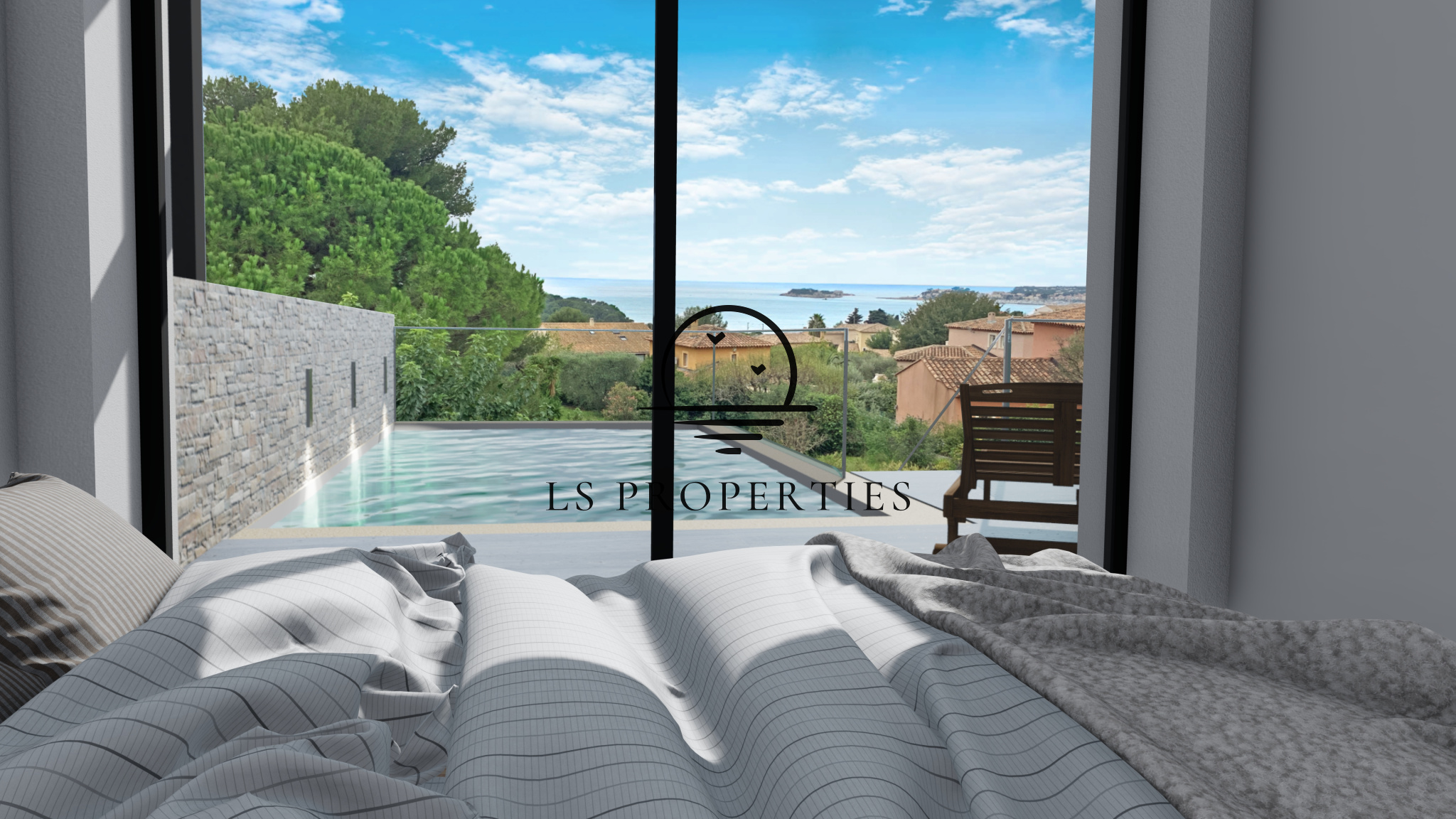 Villa neuve 5 pièces, Vue mer et plage à pied